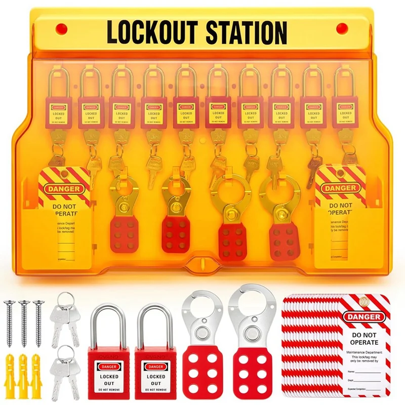 

Lockout Tagout Kits, Lockout Tagout Station With Loto Devices For Industrial, Electric Power, Machinery Easy Install Easy To Use