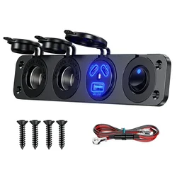 Versatile USB - C Panel Power Socket with Fast Charging and Rocker Switch (4 in 1 Set)