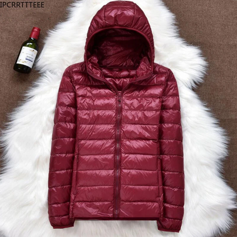 

2023 New Women Autumn Winter Jacket Ultra Light Duck Down Jackets Slim Female Puffer Jacket Portable Windproof Down Coat