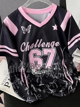 2026 Women Girls Challenge 67 Sports Team Uniform Short Sleeve T-Shirt Graphic Tee Baseball Jerseys Stripe Plus Size T -Shirt 1