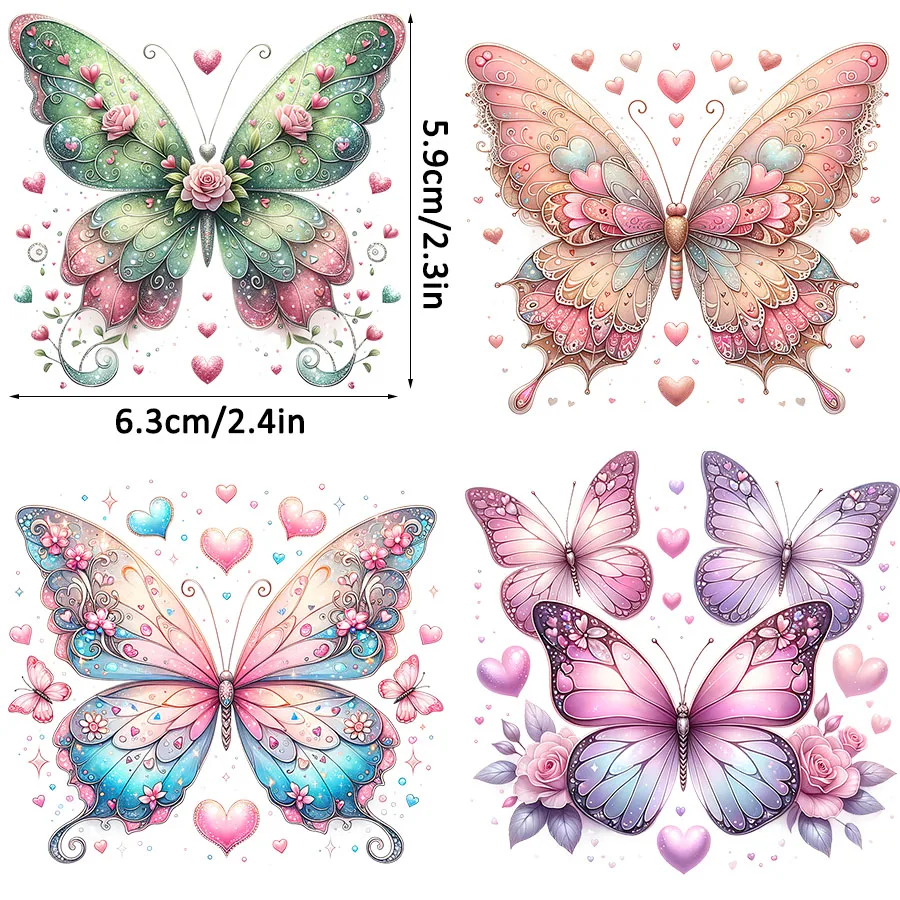 12pcs Butterflies DIY UV DTF Cup Wrap Transfer Sticker Glass Coffee Mugs Greeting Cards School Handmade Birthday Party Decor dtf transfer sticker