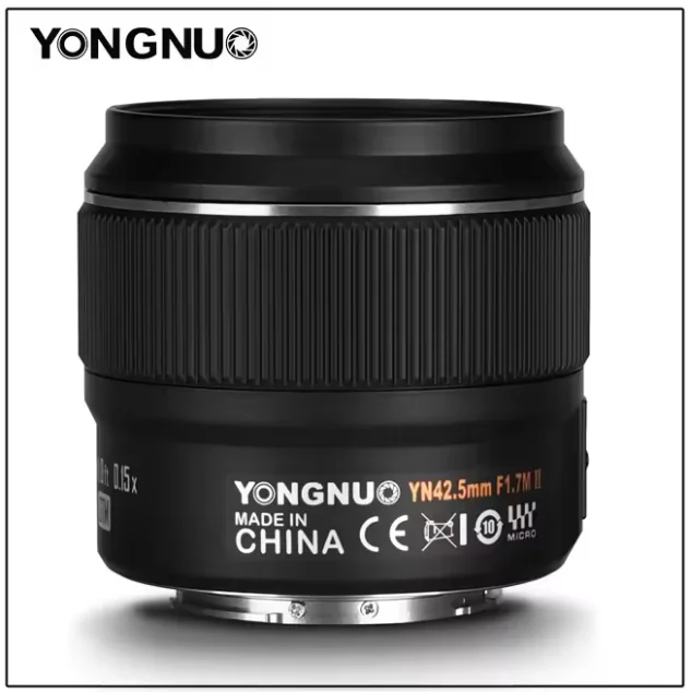 YONGNUO YN42.5mm 42.5mm F1.7M II 카메라 렌즈 F1.7 렌즈 M4/3 마운트 파나소닉 올림푸스 미러리스 카메라용 자동 초점·