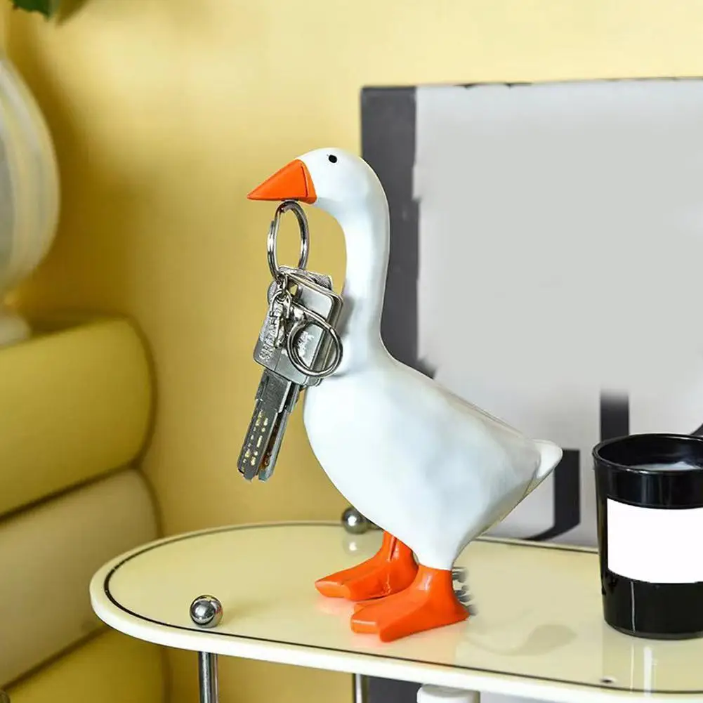 Cute Magnetic Goose Key Holder Resin Decorative Figurine Strong Magnet ...