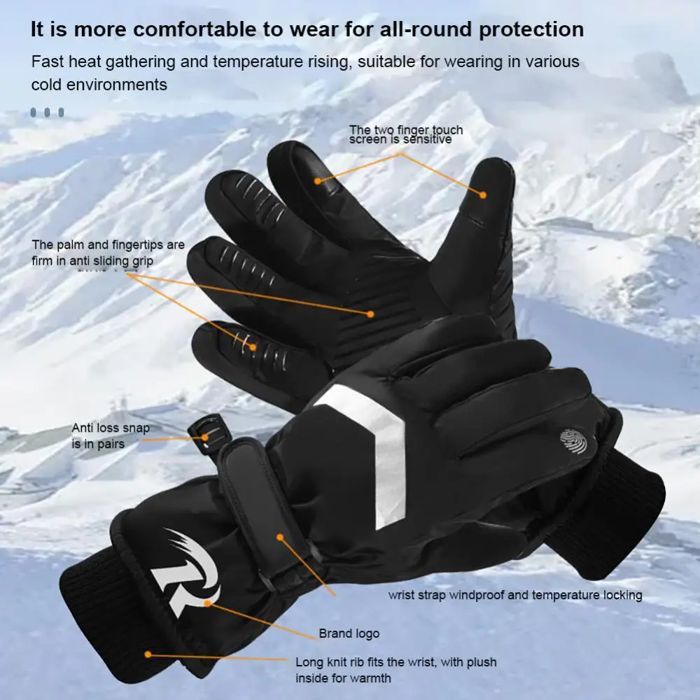 

Motorcycle Gloves riding Gloves Winter Thermal Fleece Lined Winter Water Resistant Touch Screen Non-slip Motorbike Riding Gloves