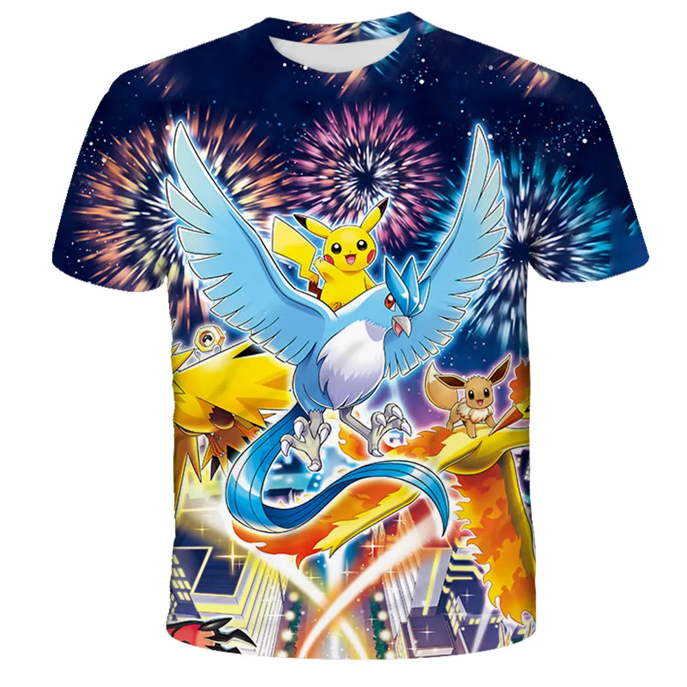 Pokemon T Shirt Cartoon Baby Kids Boys Girls Children Short Sleeves Summer Clothing Pikachu Cartoon Print Pok&eacute;mon Tee Children