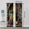 2pcs, Curtain Cloth Grapes & Red Wine Theme Durable Polyester (without rod) Art Deco Festive Use for Bedroom, Kitchen, Office & 4