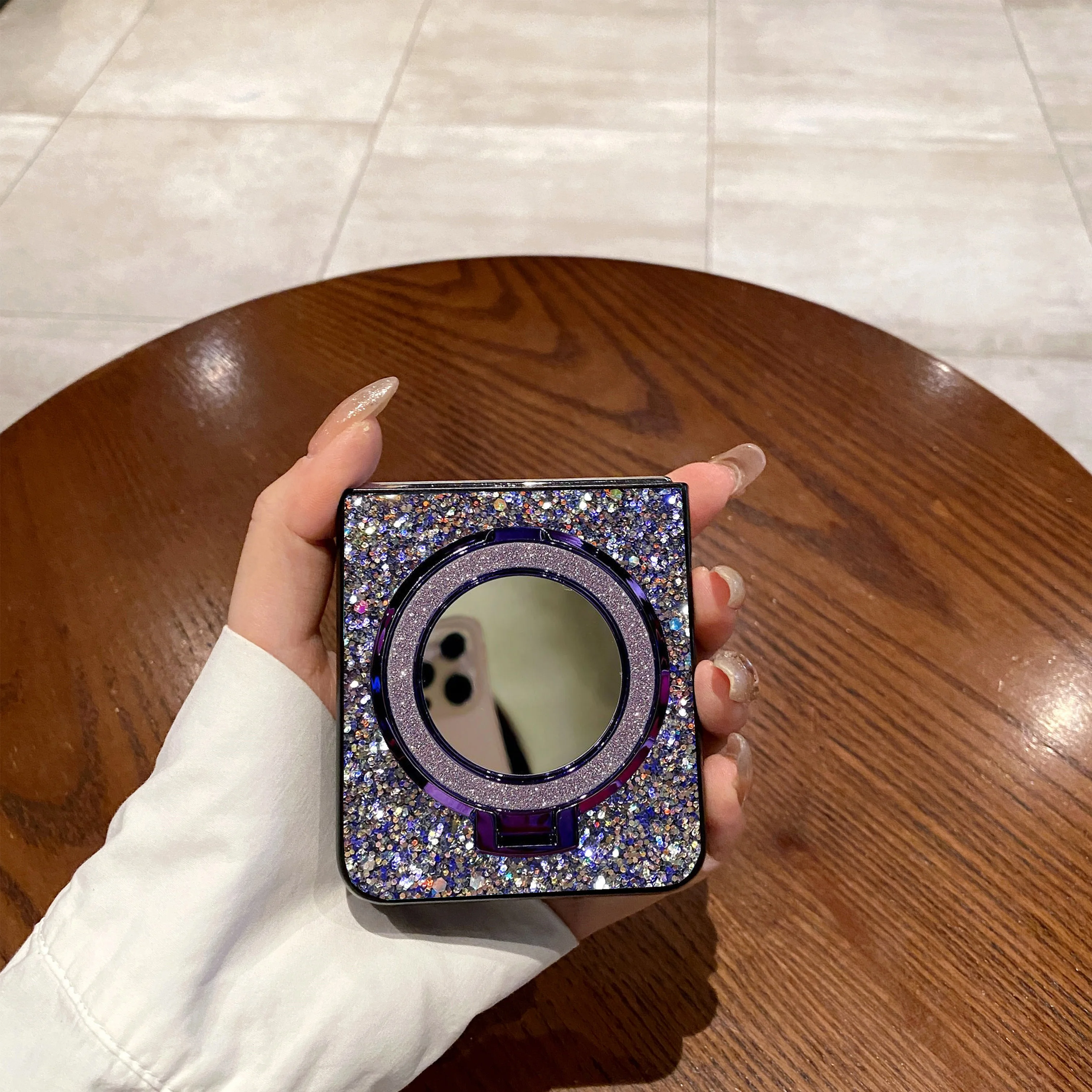 Luxury Korean Style Shiny Magnetic Mirror Phone Case - Fashionable and Durable Hard Shell