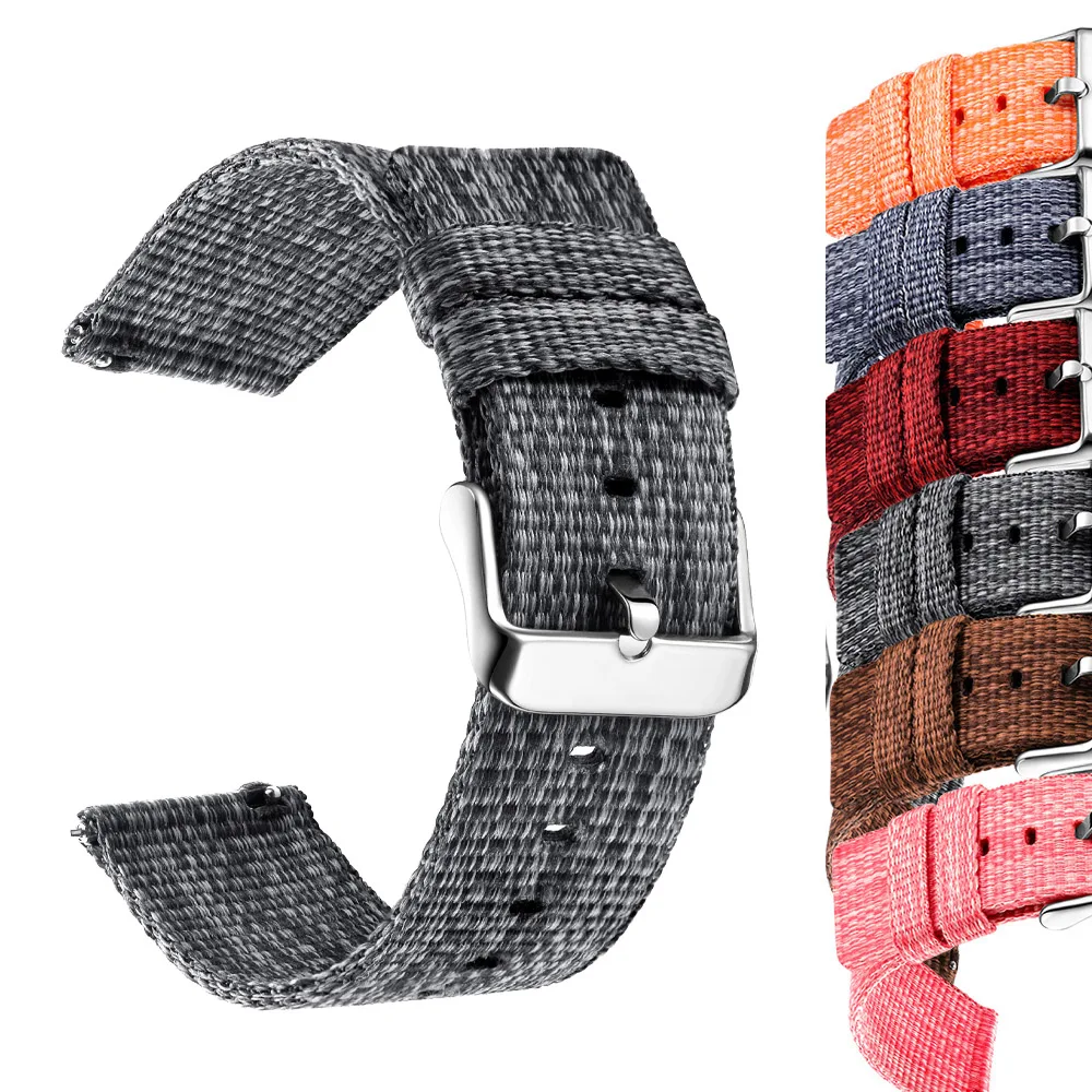 

18mm Color Nylon Canvas Watch Band for NOKIA WITHING STEEL 36mm /STEEL HR 36MM Strap watchband Bracelet wrist