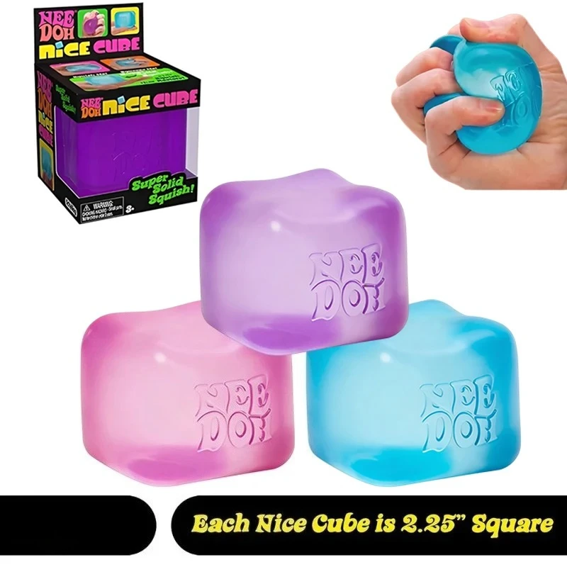 NEW HOT NeeDoh Nice Ice Squish Super Solid Cube Sensory Fidget Stress Relief For Adults Squeeze Fidget Toy_voghion.com
