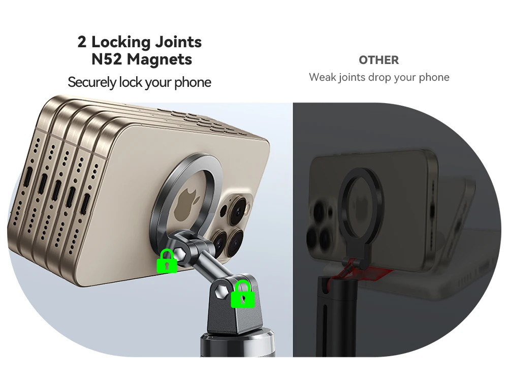 Remote Control Selfie Stick Magnetic Airplane Phone Holder Scalable & Rotatable