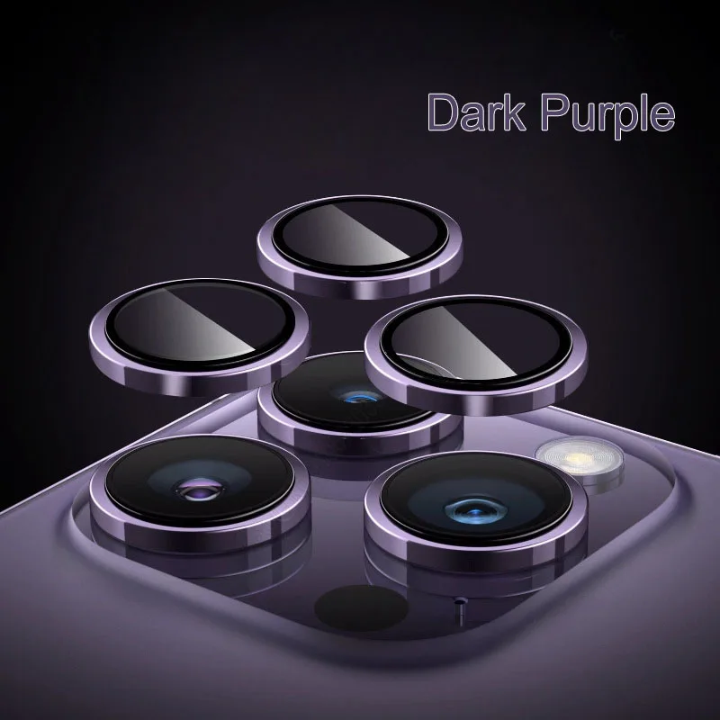 Metal Ring Camera Protectors with Lens Glass Film Cover
