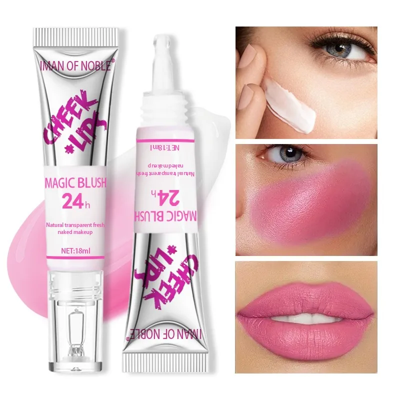 Description Picture 2 of item2-in-1 Color-Changing Liquid Blush & Lip Tint Natural Rosy Glow 24H Waterproof Sweat-Proof Long-Lasting Flush Cheeks & Lips