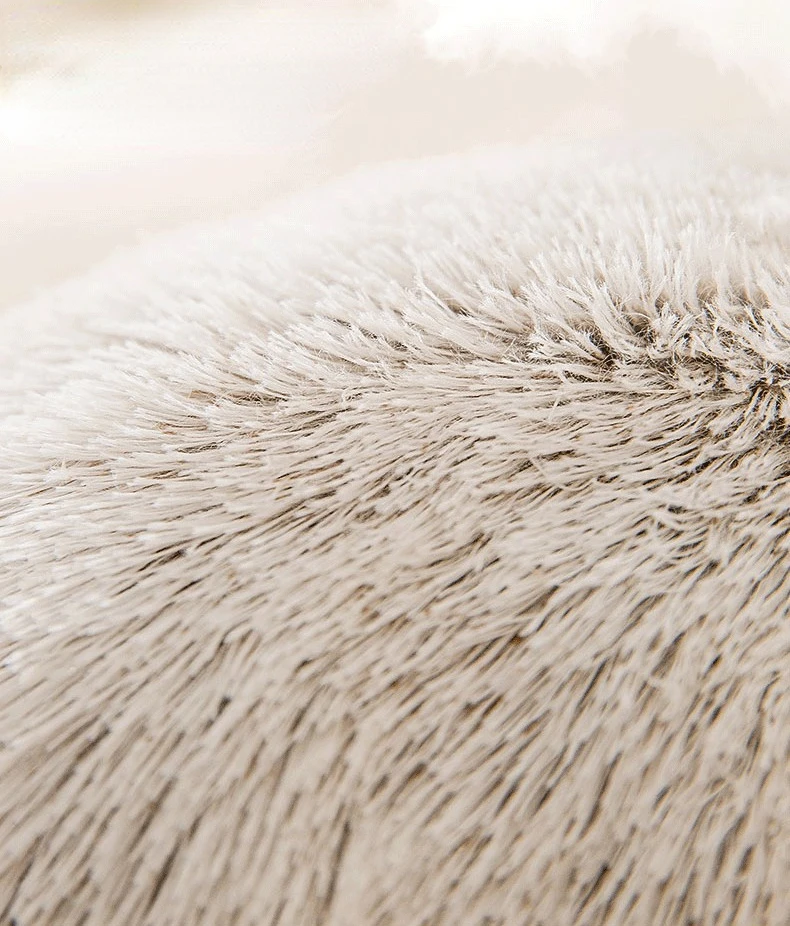 Title 8, Winter Long Plush Pet Cat Bed Round Cats Cushio...