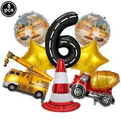 Construction Vehicle Foil Balloons Set for Boys Birthday Party Decorations (Green)