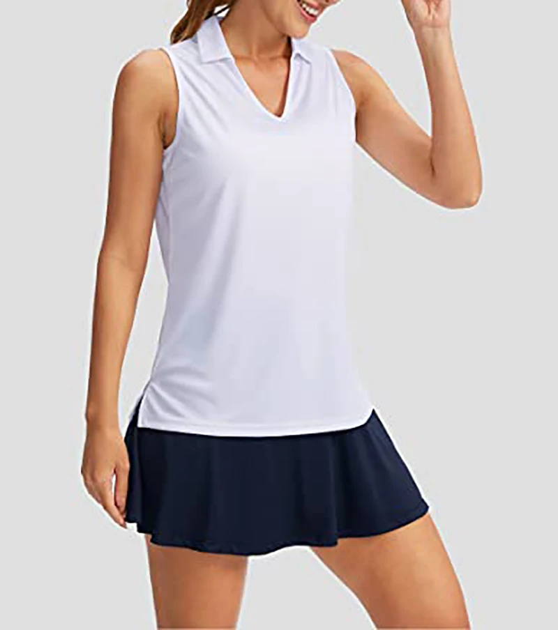 Golf Tennis Polo T-Shirts Women Sleeveless Turn-down Collar Breathable Sport Vest Badminton Workout Active Tank Tops Sean Tsing&reg;