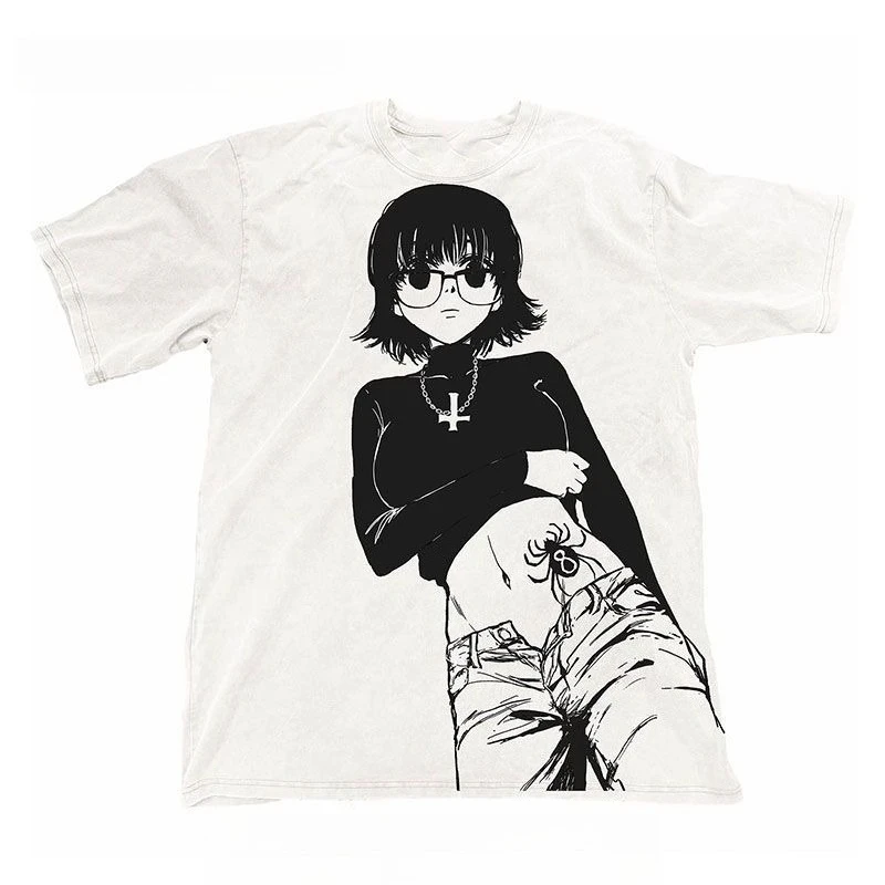 Japanische Leucht-Subkultur Hunter X Hunter Murasaki Print T-Shirt Unisex Ins Ästhetik Kurzarm Casual Alltags-Oberteil