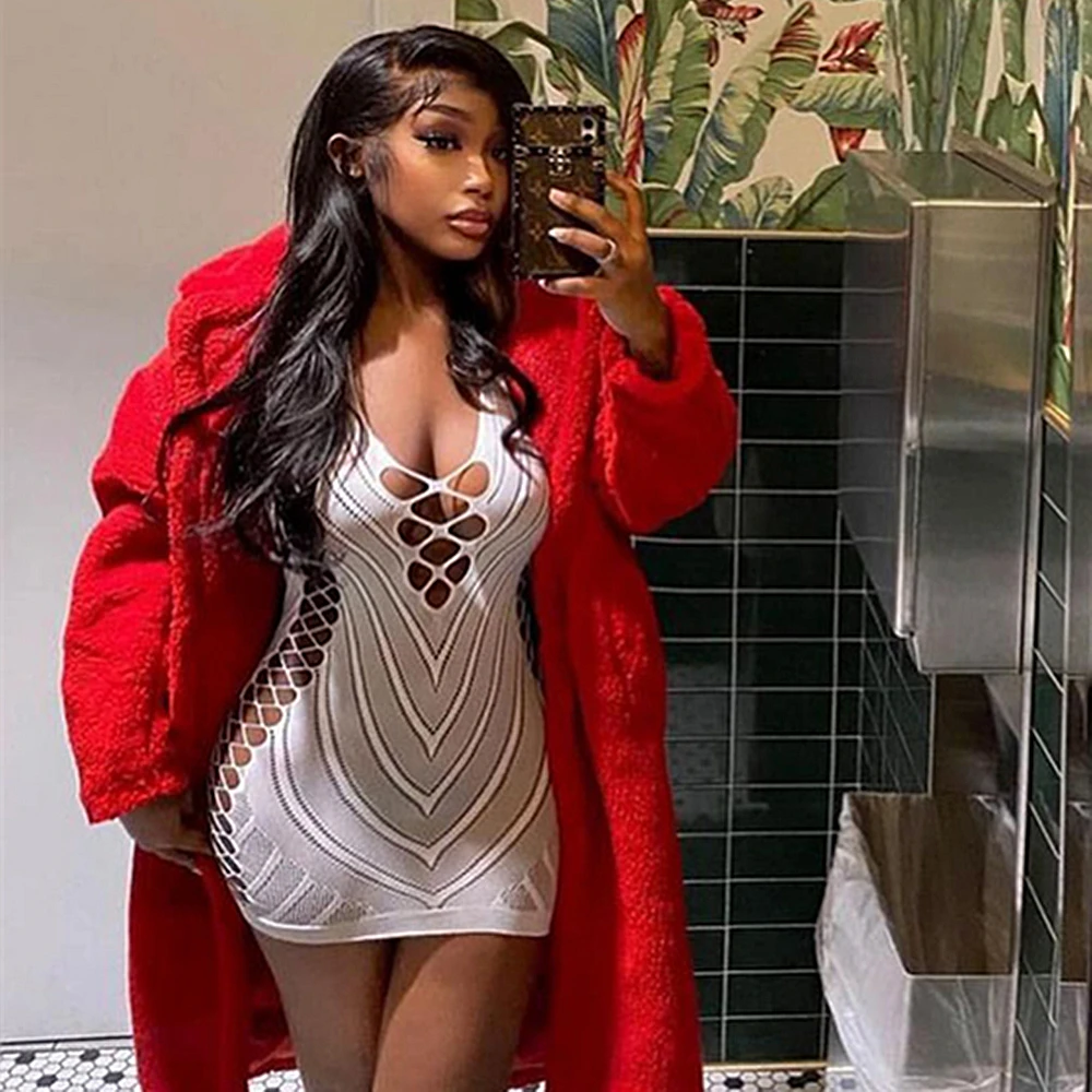 New Mini Dress Lace Up White Party Club Elegant Y2K Hollow Backless Strapless Sexy Lingeries Pure Dresses For Women Beachwear 3