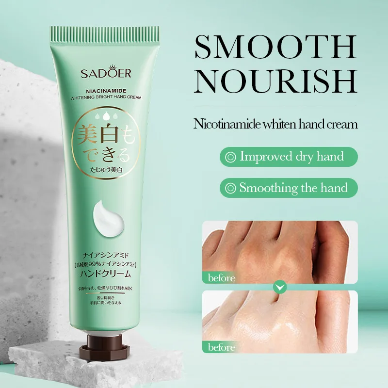 SADOERR Niacinamide Whitening Hand Cream Hands Skincare Moisturizing Anti Wrinkles Anti-Aging Hand Skin Care Products