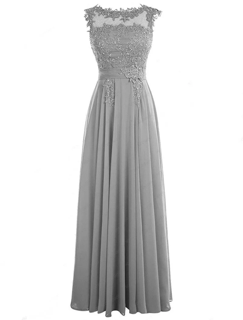A Line Chiffon Elegant Off Shoulder Cheap Beading Applique Bridesmaid Dresses Wedding Party Evening Formal Prom Lace Up Back