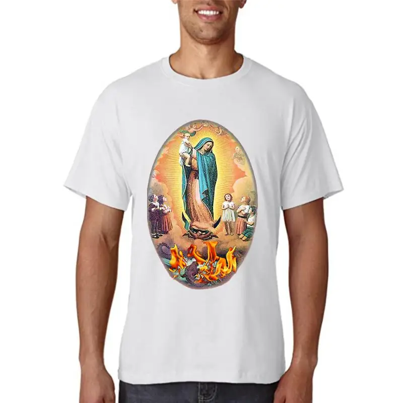 

Our Lady Of Guadalupe Prints Tshirts Women'S Loose Quality Clothed Vintage O-Neck Tshirt Simplicity High Quality Woman'S T-Shirt