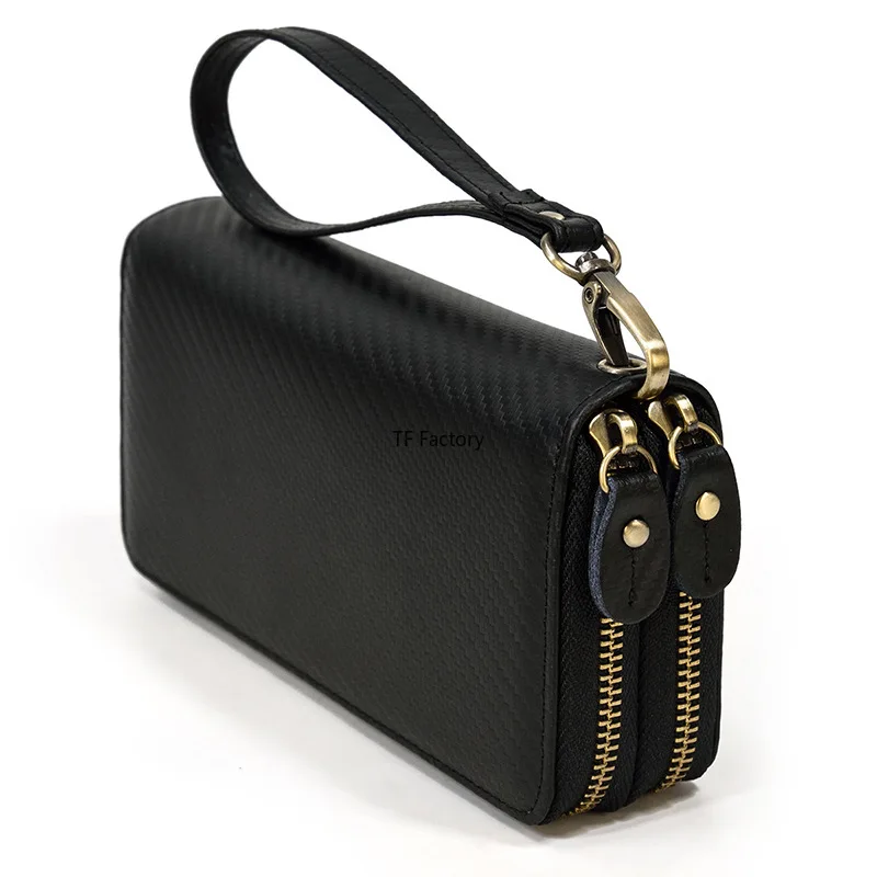 Premium Leather Long Wallet with Money Clip