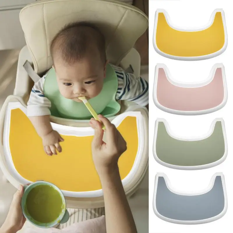 Silicone Baby High Chair Mat BPA Free Dining Placemat Easy Clean Anti