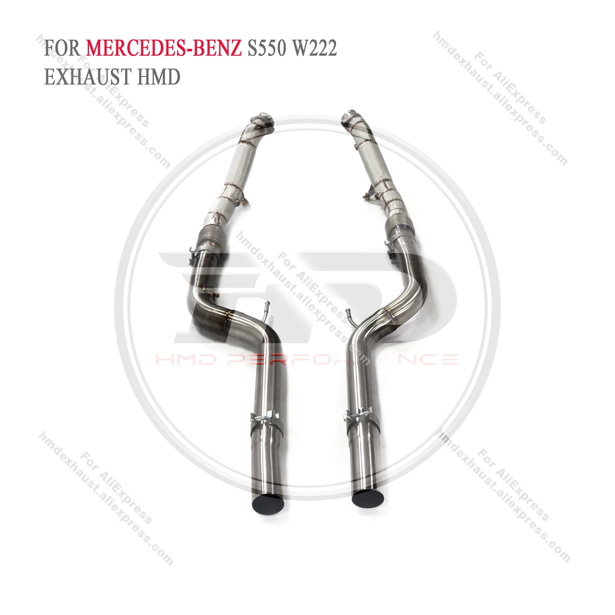 

HMD Exhaust System High Flow Performance Downpipe for Mercedes Benz S500 S550 W222 4.7T With Heat Shield Racing Pipe