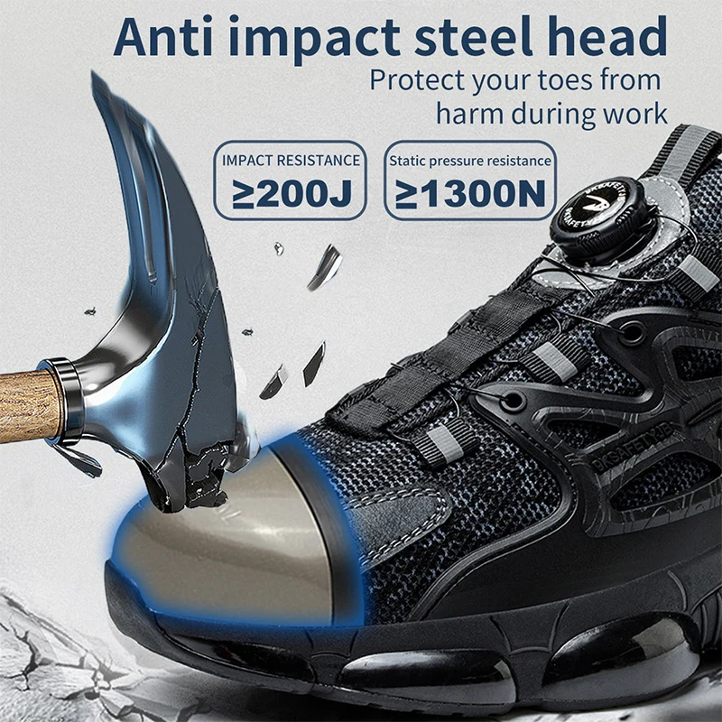 Rotating Button Safety Shoes Men 2
