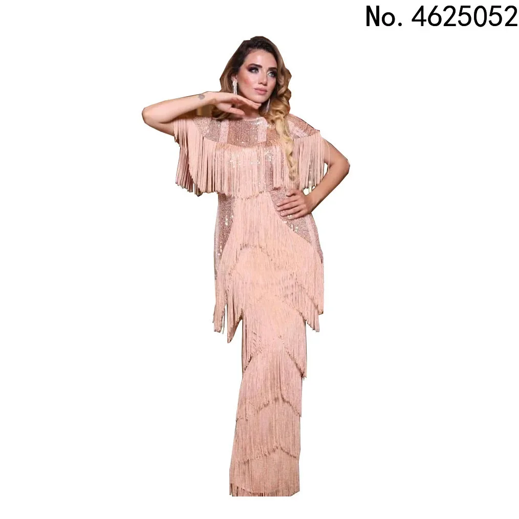 Elegant Party Dresses For Women 2023 Summer Tassel Bodycon Maxi Robe Dashiki African Clothing Birthday Wedding Gowns Clothing