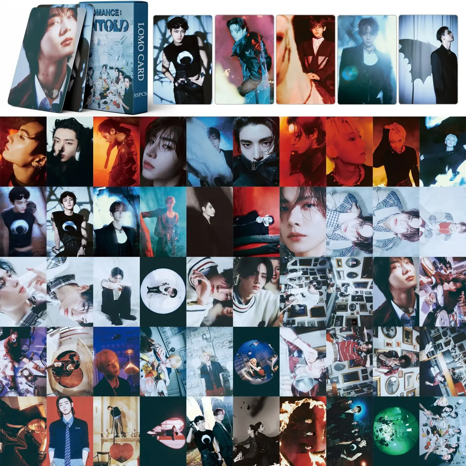 Lomo Cards 55Pcs Kpop Idol Boy Group New Album ROMANCE:UNTOLD JUNGWON HEESEUNG JAY SUNOO SUNGHOON NI-KI Photocards Fans Gift