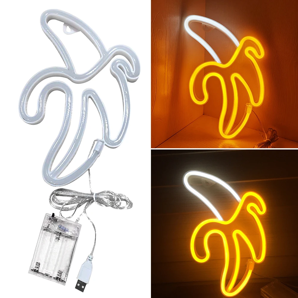 Neon Light Banana Shape Wall Decor Home USB Battery Powered Multi Purpose  Easy Use Sign Living Room Toggle Switch LED Glowing - AliExpress