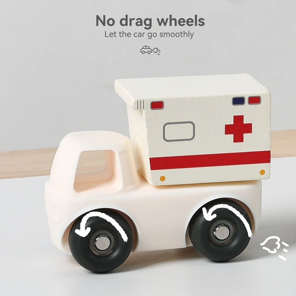 Teething Toys Baby Engineering Car Montessori Silicone Toys Ambulance Tipper Truck Newborn Baby Car Things Teether Toy Gifts