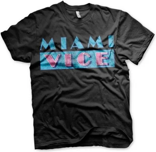 T-Shirt Con Logo Invecchiato Miami Vice Nera
