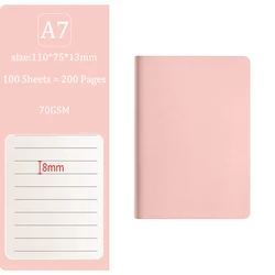 Compact Portable Notebook with Soft PU Cover, 100 Sheets, Ideal for Office, Travel, and Business Use (Pink)