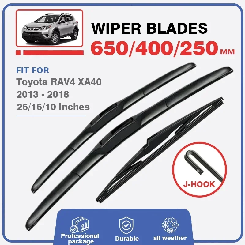 thumbnail image 2 of 26+16+10 Inch Wiper Blade Set For Toyota RAV4 2013-2018 | 3-Pack Complete Replacement Kit 2 of 11