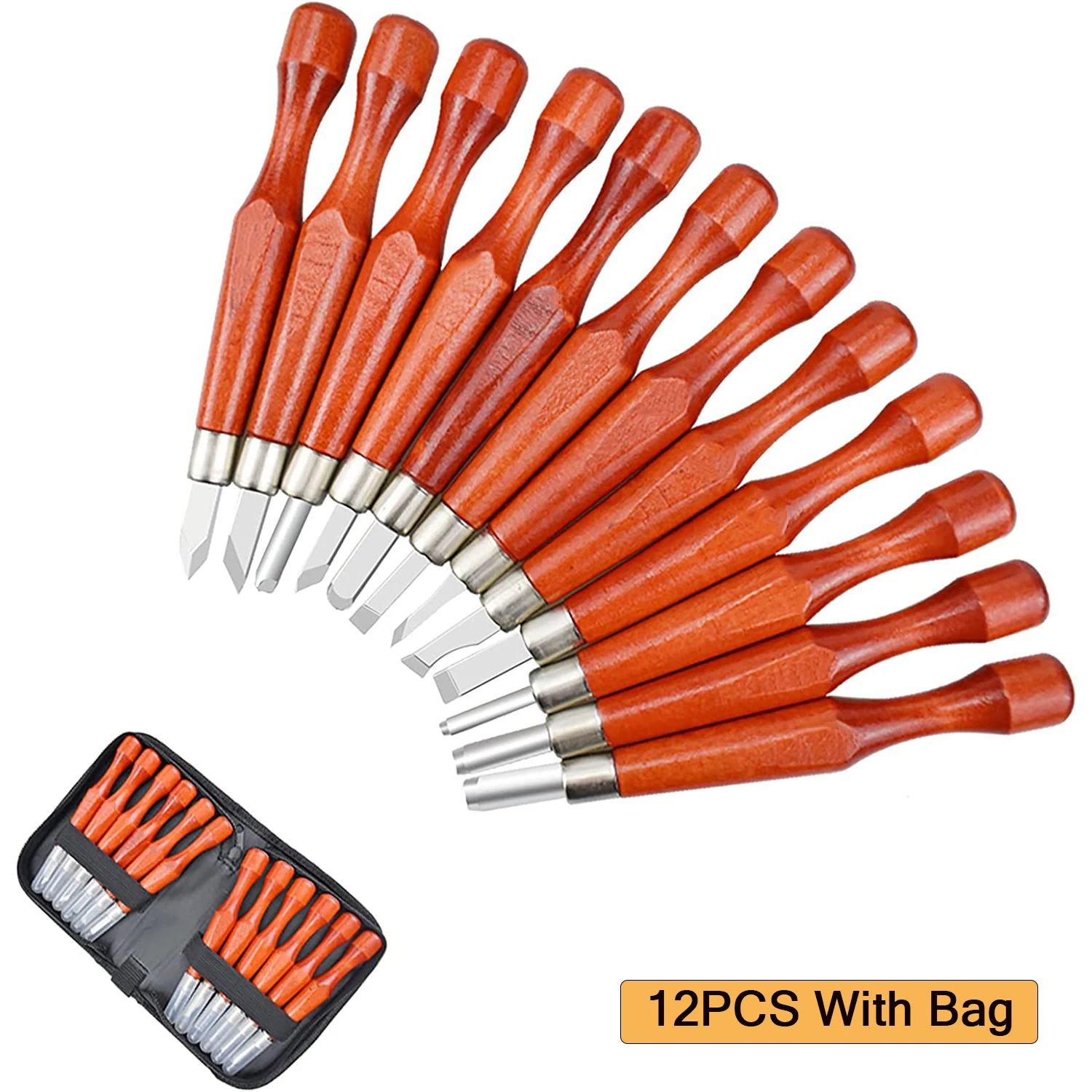 Toolso Stone Carving Tool 10pcs High-Carbon Steel Carving Chisels/Knives  Kits 