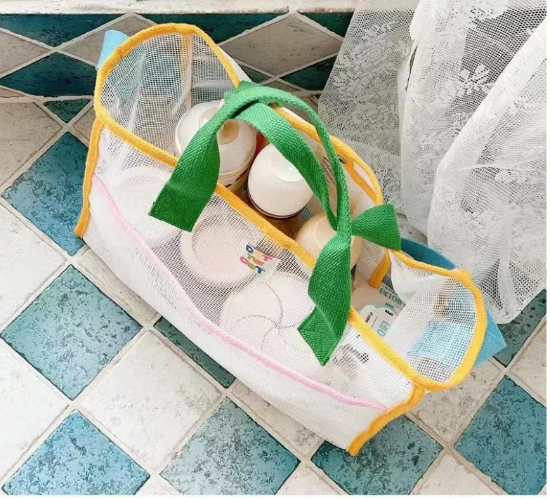 Description Picture 5 of itemTravel vacation color mesh large capacity mommy bag cross-body single shoulder storage bag