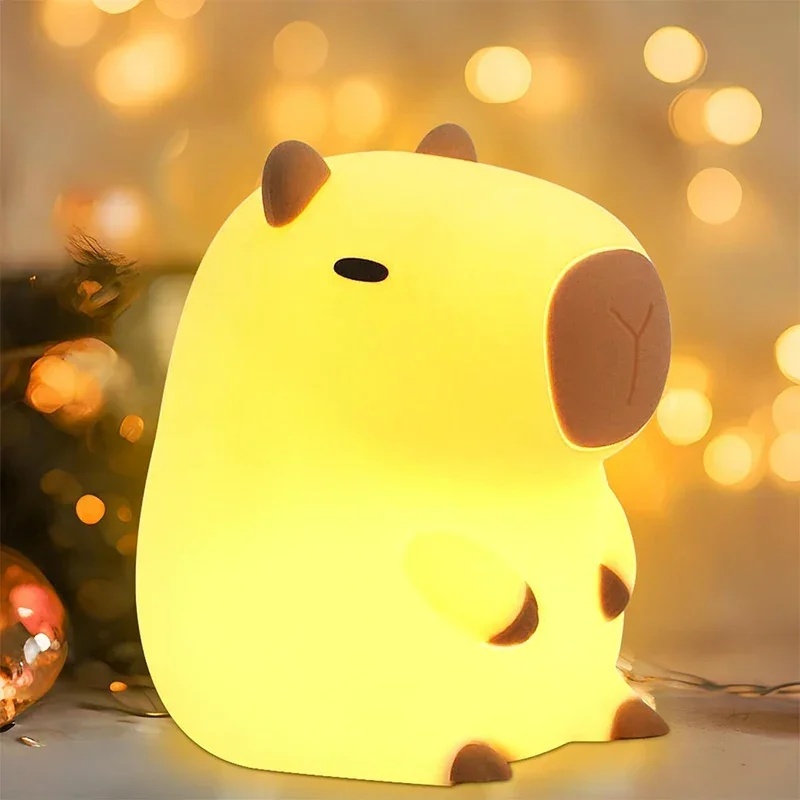 Luce notturna in silicone per bambini Lampada da comodino ricaricabile USB con 7 comandi di regolazione e tocco e funzioni di temporizzazione 1200 mAh Decorazioni per la scuola materna Giocattolo rega
