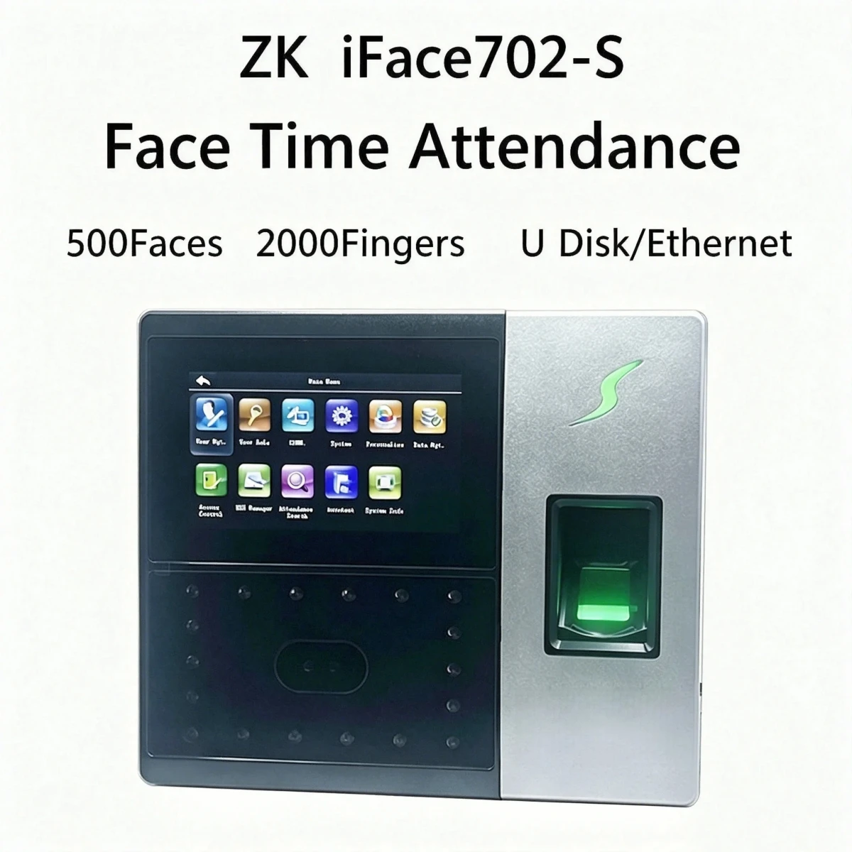지문 인식 출퇴근 관리 장치를 갖춘 얼굴 인식 출퇴근 기록기 ZK iFace702..