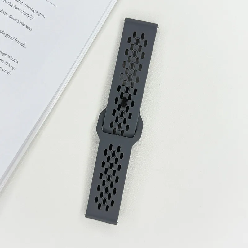 Multicolored Mesh Sports Silicone Watch Strap, 20mm 22mm