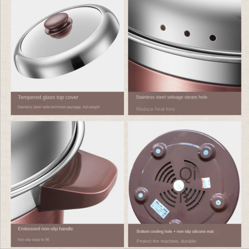 Purple Clay Soup Household Stainless Steel Electric Stew Cup Waterproof Pot Ceramic Automatic Porridge Cooking