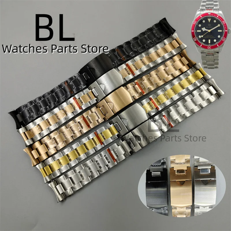 

BLIGER 20mm Watch Band 904L High Quality Stainless Steel Bracelet Metal Strap Folding Buckle Fit 36mm 39mm 40mm Watch Case