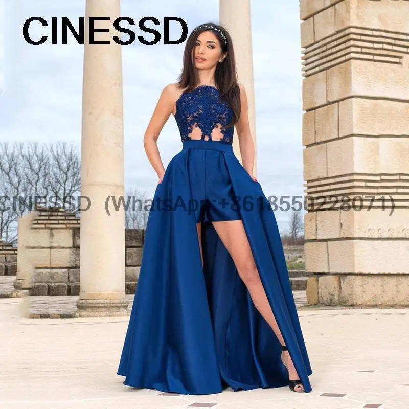 Vestidos Elegantes de satén con cola para mujer, Formal largo de fiesta con apliques de encaje, 2022 _ - AliExpress Mobile