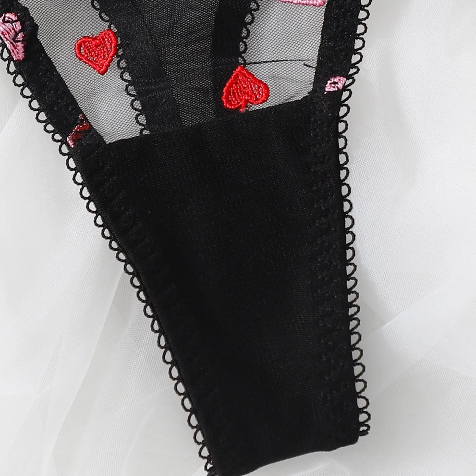 Love Embroidery Bra G-String Thong Sleepwear Underwear Lingerie For Ladies G-String Three-Point Set Sexy Lingerine Outfits