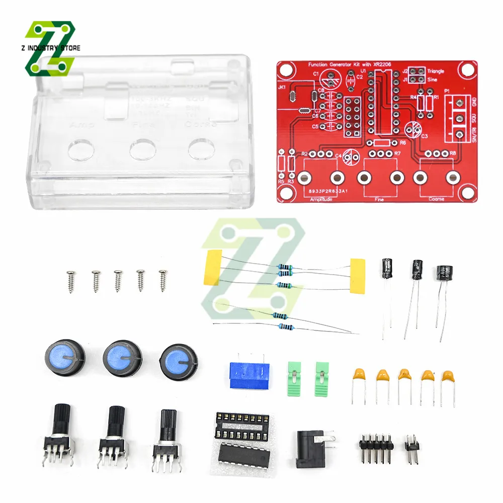 XR2206 Function Signal Generator DIY Kit Sine/Triangle/Square Output Signal Generator Adjustable Frequency Amplitude