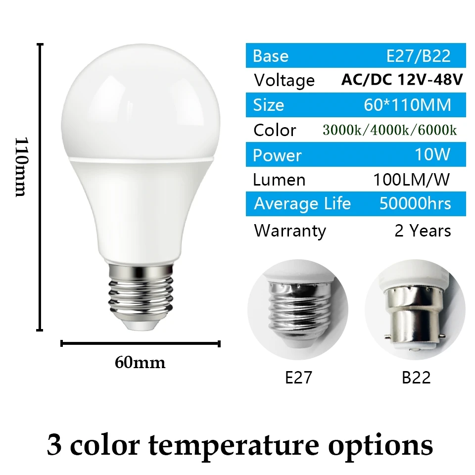 LED bulb 7W 12V for solar system