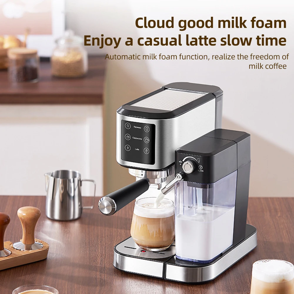 XEOLEO 3 in 1 Semi Automatic Espresso Cappuccino Latte Coffee Machine Milk Froth Ground Coffee Cappuccino maker Cafeteria 20Bar