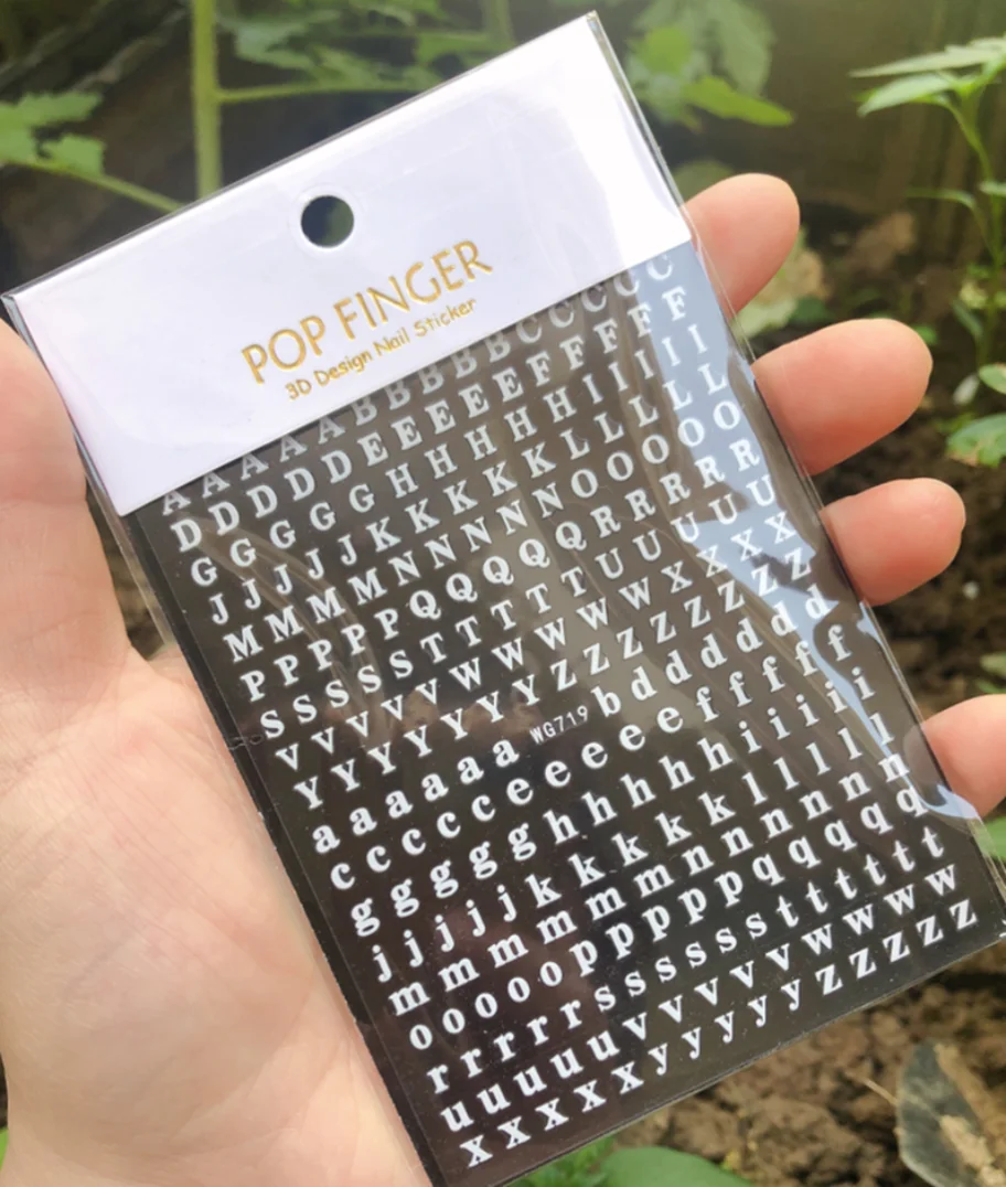 Nail Stickers Roman 26 Alphabet Letter Number Uppercase