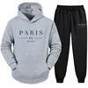 Hooded Sweatshirts Tracksuit for Men High Quality Paris Printed Hoodies and Jogger Pants Male Autumn Winter Casual Jogging Suit 4
