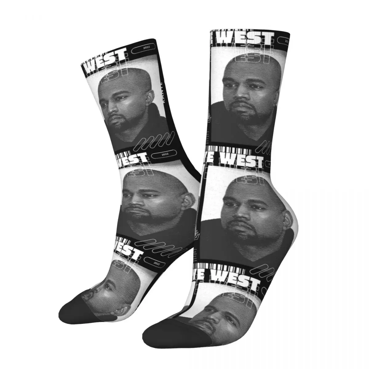 

Happy Funny Male Men Socks Crazy Kanye West Rapper Sock Polyester Skateboard Women's Sock Spring Summer Autumn Winter